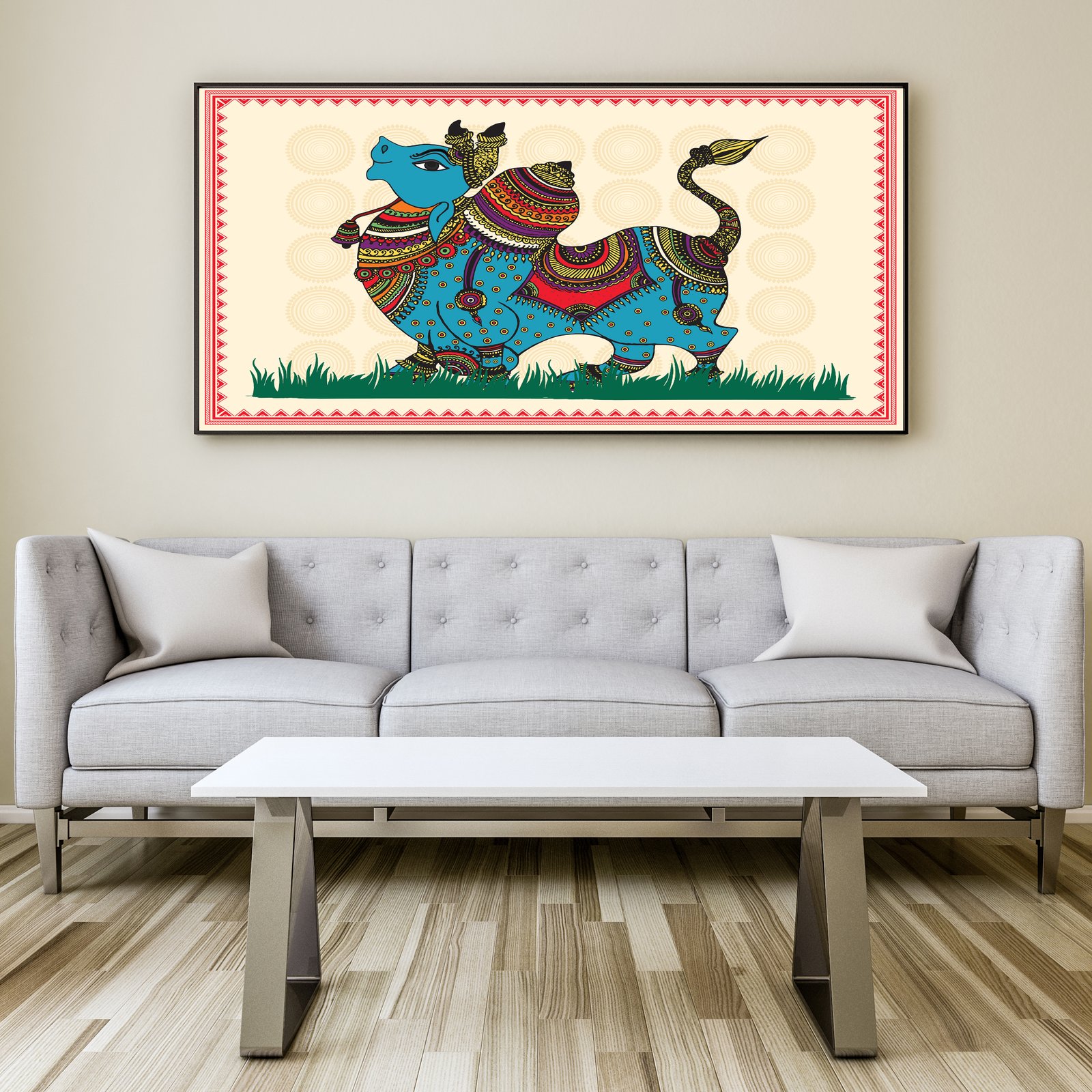 Classic Nandi Mata Premium Canvas Wall Painting decorative masterpiece for home decor